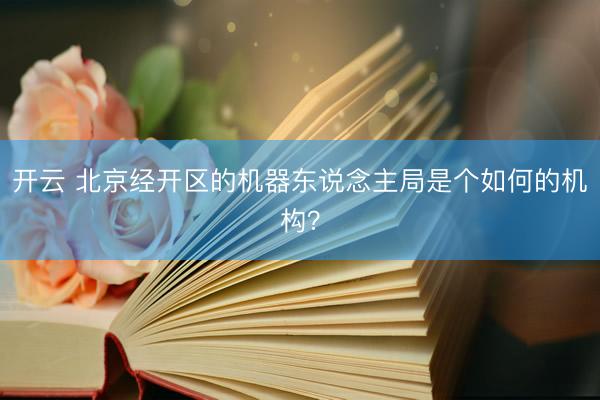 开云 北京经开区的机器东说念主局是个如何的机构？
