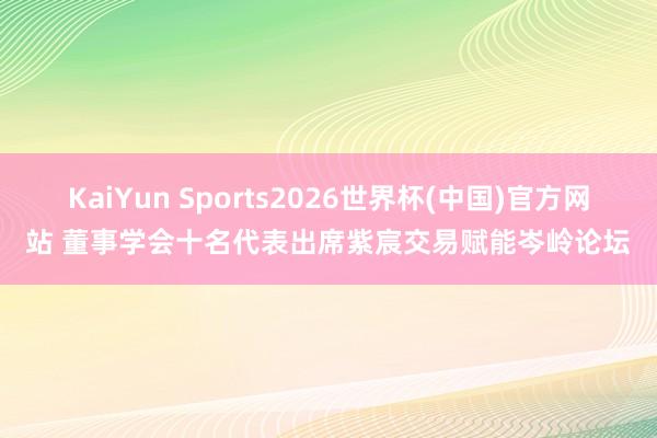 KaiYun Sports2026世界杯(中国)官方网站 董事学会十名代表出席紫宸交易赋能岑岭论坛