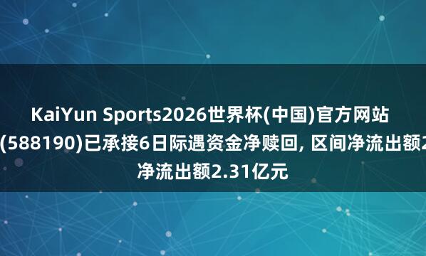 KaiYun Sports2026世界杯(中国)官方网站 科创100(588190)已承接6日际遇资金净赎回， 区间净流出额2.31亿元