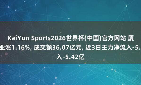 KaiYun Sports2026世界杯(中国)官方网站 厦门钨业涨1.16%， 成交额36.07亿元， 近3日主力净流入-5.42亿