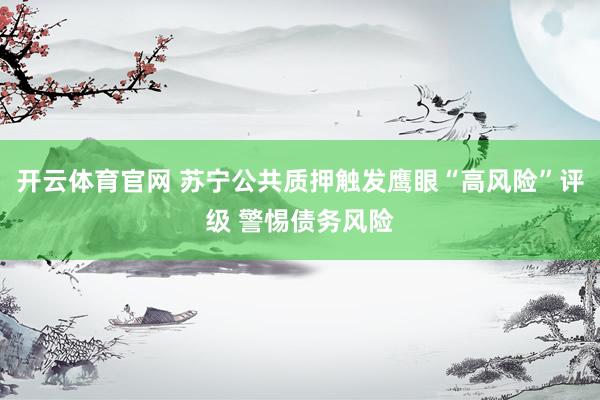 开云体育官网 苏宁公共质押触发鹰眼“高风险”评级 警惕债务风险