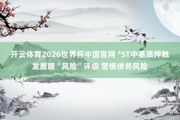 开云体育2026世界杯中国官网 *ST中基质押触发鹰眼“风险”评级 警惕债务风险