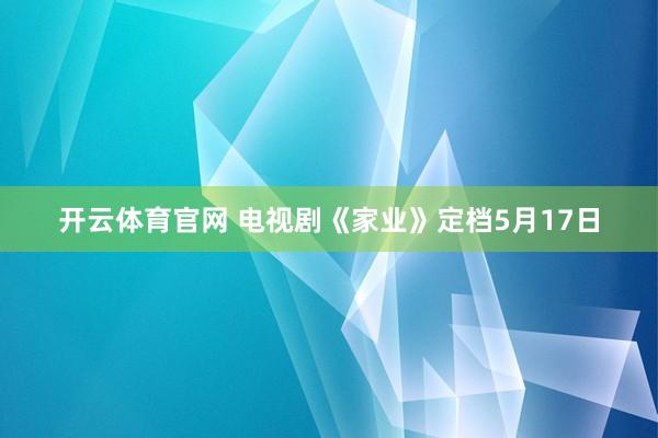 开云体育官网 电视剧《家业》定档5月17日
