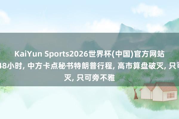 KaiYun Sports2026世界杯(中国)官方网站 访华前48小时， 中方卡点秘书特朗普行程， 高市算盘破灭， 只可旁不雅