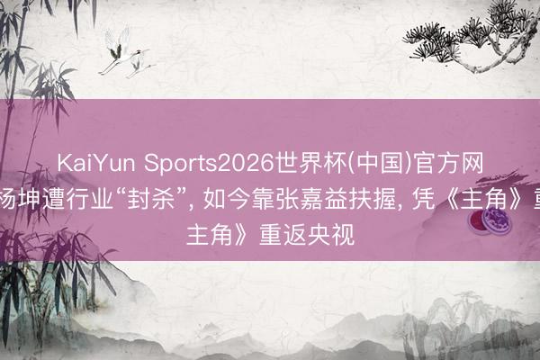KaiYun Sports2026世界杯(中国)官方网站 得罪杨坤遭行业“封杀”， 如今靠张嘉益扶握， 凭《主角》重返央视