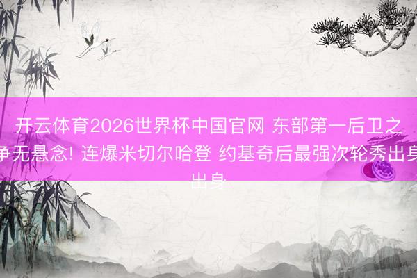 开云体育2026世界杯中国官网 东部第一后卫之争无悬念! 连爆米切尔哈登 约基奇后最强次轮秀出身