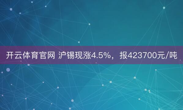 开云体育官网 沪锡现涨4.5%，报423700元/吨