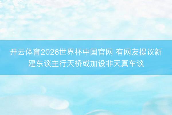 开云体育2026世界杯中国官网 有网友提议新建东谈主行天桥或加设非天真车谈