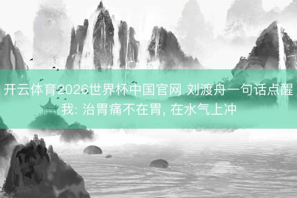 开云体育2026世界杯中国官网 刘渡舟一句话点醒我: 治胃痛不在胃， 在水气上冲
