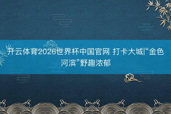 开云体育2026世界杯中国官网 打卡大城|“金色河滨”野趣浓郁