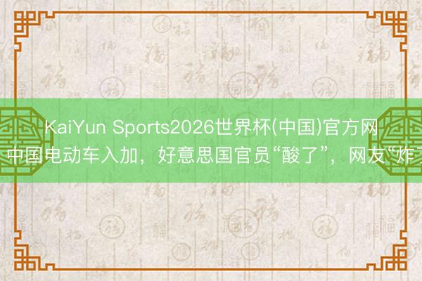 KaiYun Sports2026世界杯(中国)官方网站 中国电动车入加，好意思国官员“酸了”，网友“炸了”