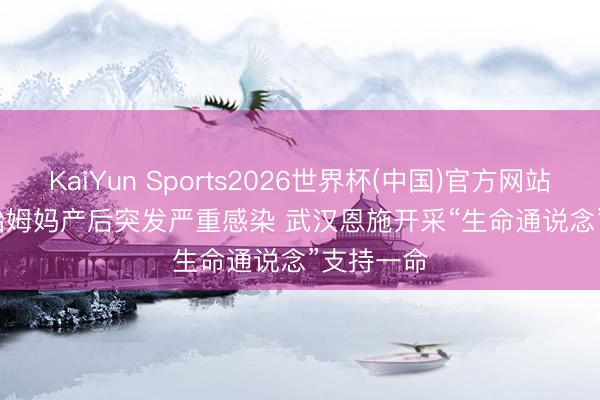KaiYun Sports2026世界杯(中国)官方网站 35岁三胎姆妈产后突发严重感染 武汉恩施开采“生命通说念”支持一命
