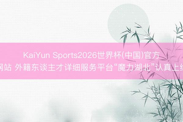 KaiYun Sports2026世界杯(中国)官方网站 外籍东谈主才详细服务平台“魔力湖北”认真上线